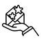 Delivery envelope icon, outline style