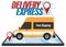 Delivery Express logotype with panel van on smartphone