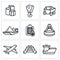 Delivery of goods in different ways icons set. Vector Illustration.