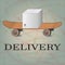 Delivery goods with dolly, skateboard