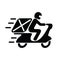 Delivery graphic symbol. Icon man on the motorcycle