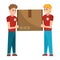 Delivery guys with box