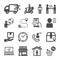 Delivery icon set Shopping Courier Package Express logistics