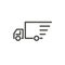Delivery icon vector. Line speed service symbol.