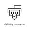 Delivery insurance icon. Trendy modern flat linear vector Delivery insurance icon on white background from thin line Insurance co