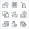 delivery line icons. linear set. quality vector line set such as boxes, hydroalcoholic gel, checklist, confirmation, airplane,