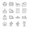 Delivery and logistics line icon set 1