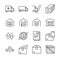 Delivery and logistics line icon set 3