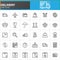 Delivery and logistics line icons set, outline vector symbol collection, linear style pictogram pack. Signs, logo illustration