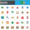 Delivery, logistics vector icons set, modern solid symbol collection