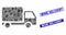 Delivery Lorry Mosaic and Grunge Rectangle Stamp Seals