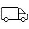 Delivery lorry. Shipping van. Courier transport. Lorry icon. Outline delivery symbol