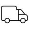 Delivery lorry. Shipping van. Courier transport. Lorry icon. Outline delivery symbol