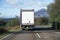 Delivery lorry from supermarket online shopping living travelling and working in remote countryside location and rural Scottish is