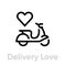 Delivery Love Bike icon. Editable line vector.