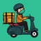 Delivery man. driver. biker. Delivery Staff flat icon design. illustrator.