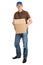 Delivery man holding package box