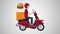 Delivery man on motorcycle HD animation