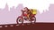 Delivery Man Riding Motorcycle Bike Retro