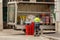 Delivery man unloading crates of drinks from a truck