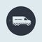 Delivery minivan icon. vector simple symbol in flat round style