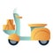Delivery motor bike icon, cartoon style