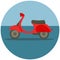 Delivery motorbike in flat style