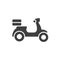 Delivery Motorcycle Icon, Scooter Bike Silhouette