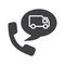 Delivery order by phone glyph icon