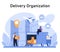 Delivery Organization concept. Flat vector illustration