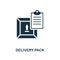 Delivery Pack icon. Monochrome style design from logistics delivery icon collection. UI. Pixel perfect simple pictogram delivery p
