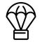 Delivery parcel parachute icon, outline style