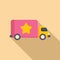 Delivery product truck icon flat vector. Featured service