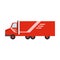 Delivery Service Company Red Long Distance Truck Delivering Shipment