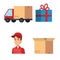Delivery service and courier icons