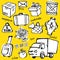 Delivery service objects vector set