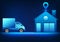 Delivery service Ordering products online via the internet and then having a delivery truck deliver the products to your home by
