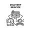 Delivery Service Vector Concept Black Illustration