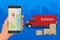 Delivery service via modern technology. Tracking system. Mobile App. Flat design modern vector illustration concept.