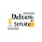 Delivery servise-hand drawn lettering. Concept for food Delivery service Inscription. Vector illustration.Delivery servise-hand