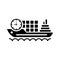 Delivery, ship, shipping icon. Black vector graphics
