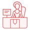 Delivery specialist flat icon. Delivery service color icons in trendy flat style. Assistant red gradient style design