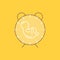 delivery, time, baby, birth, child Flat Line Filled Icon. Beautiful Logo button over yellow background for UI and UX, website or