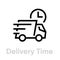 Delivery Time Truck icon. Editable line vector.