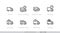 Delivery Track icons set. Track Loading for website and app. Editable Line Vector