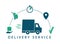 Delivery tracking. Delivery service. Vector icons shipping