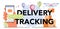 Delivery tracking typographic header. Idea of modern transportation
