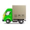 Delivery truck cardboard box package shipping
