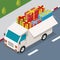 Delivery truck with gift