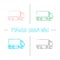 Delivery truck hand drawn icons set